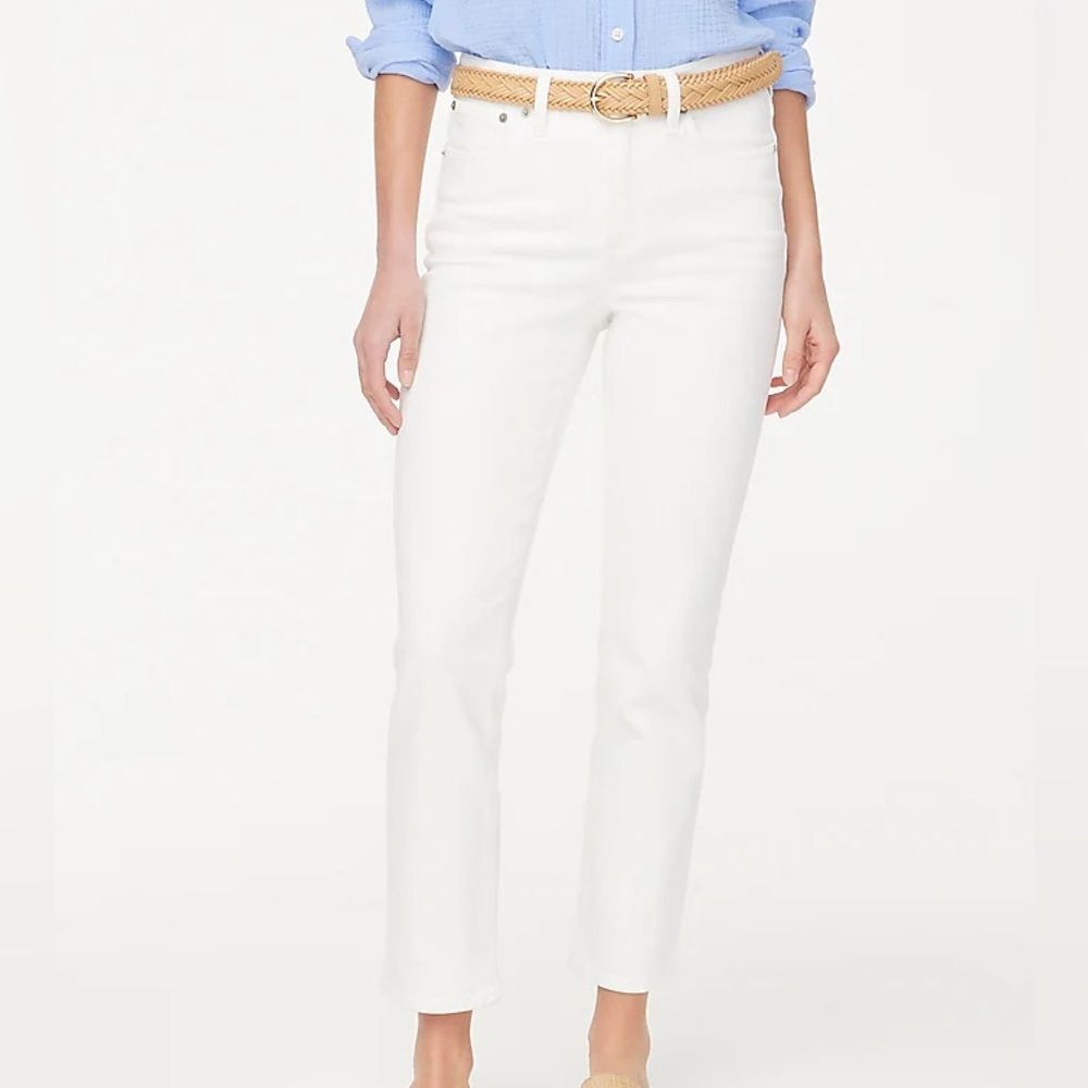 J.Crew Andie Women's Pants Size 6 White Stretch Cotton Cropped Trousers